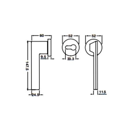 มือจับก้านโยกห้องน้ำ MORTISE HAFELE 489.11.134 สีดำ_6
