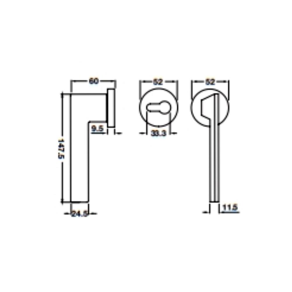 มือจับก้านโยกห้องน้ำ MORTISE HAFELE 489.11.136 สีทองเหลืองรมดำ