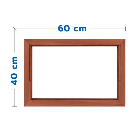 วงกบหน้าต่างไม้เบญจพรรณบานกระจกซ้อน VK 60x40 ซม. สีธรรมชาติ_0