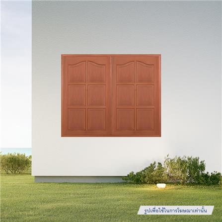 หน้าต่างไม้เนื้อแข็ง VK VK352 6 ฟัก (ปีกนก) 60x100 ซม. สีธรรมชาติ_2