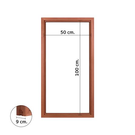 วงกบหน้าต่างไม้เบญจพรรณ 1 ช่อง VK 50x100 ซม. สีธรรมชาติ_4