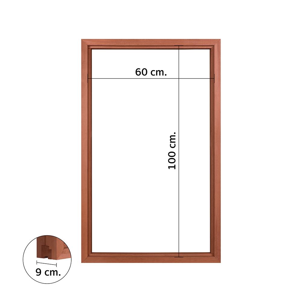 วงกบหน้าต่างไม้เบญจพรรณ 1 ช่อง VK 60x100 ซม. สีธรรมชาติ