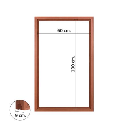 วงกบหน้าต่างไม้เบญจพรรณ 1 ช่อง VK 60x100 ซม. สีธรรมชาติ_4