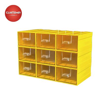 กล่องเก็บอุปกรณ์ CUSTOMAI 9 ช่อง สีเหลือง_0