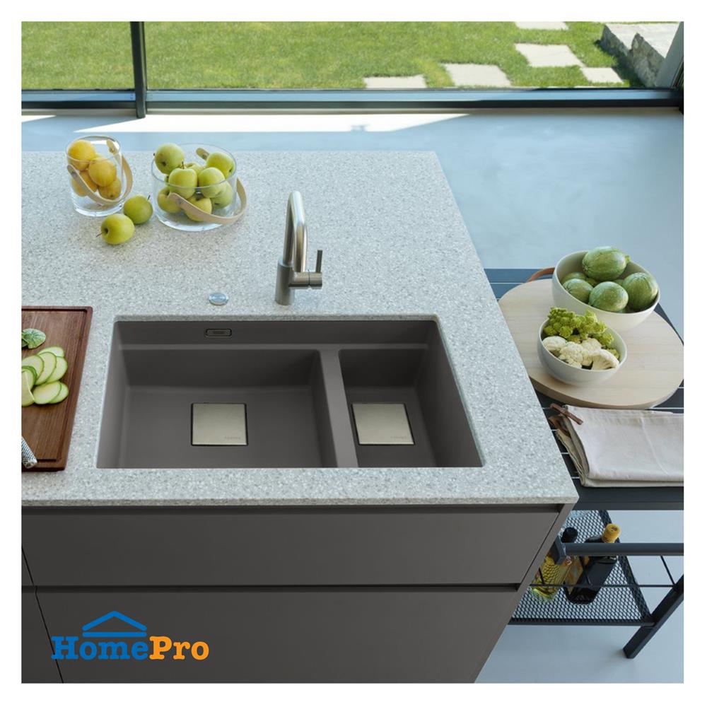 ซิงค์ฝัง 2 หลุม FRANKE KNG 120 STONE GREY 76 ซม. สีเทา