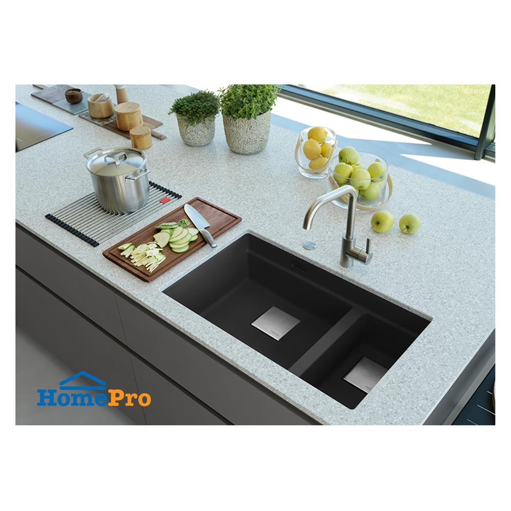 ซิงค์ฝัง 2 หลุม FRANKE KNG 120 MATT BLACK 76 ซม. สีดำ