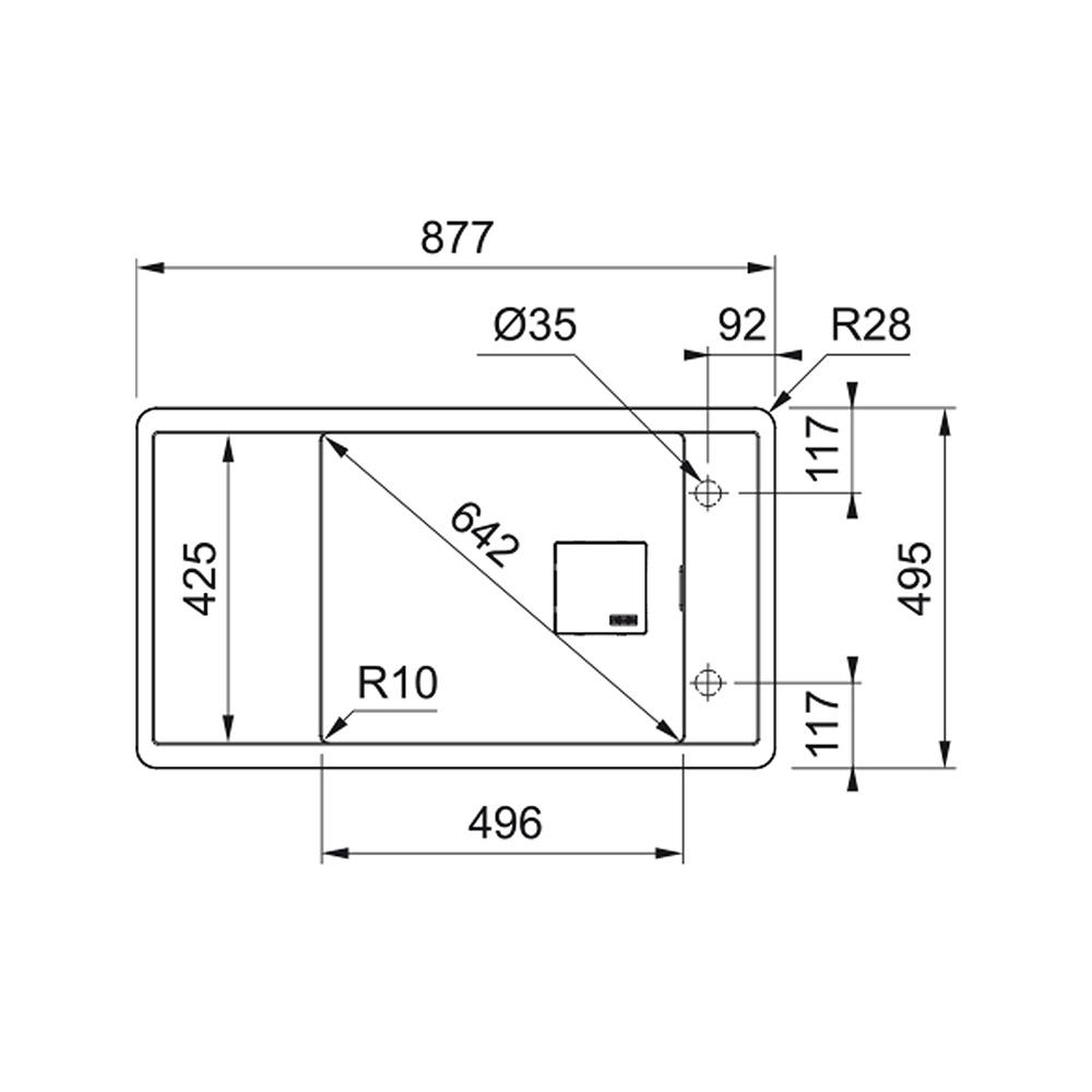ซิงค์ฝัง 1 หลุม 1 ที่พัก FRANKE FSG 611-88 MATT BLACK 87.7 ซม. สีดำ