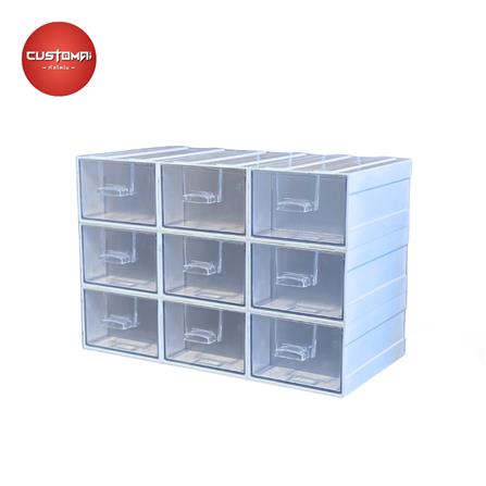 กล่องเก็บอุปกรณ์ CUSTOMAI 9 ช่อง สีขาว_1