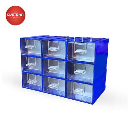 กล่องเก็บอุปกรณ์ CUSTOMAI 9 ช่อง สีน้ำเงิน_1