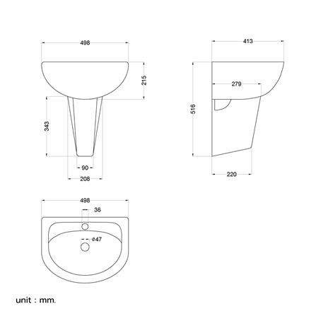 อ่างล้างหน้าแขวน HAFELE 495.61.801 สีขาว_4