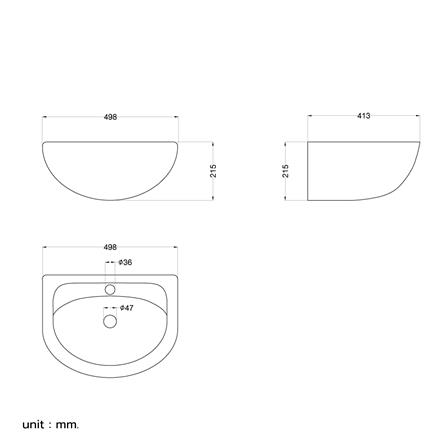 อ่างล้างหน้าแขวน HAFELE 495.61.800 สีขาว_5