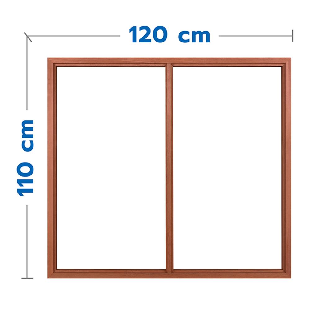 วงกบหน้าต่างไม้เบญจพรรณ 2 ช่อง VK 120x110 ซม. สีธรรมชาติ