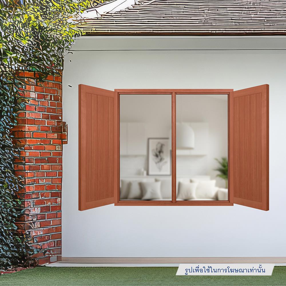 วงกบหน้าต่างไม้เบญจพรรณ 2 ช่อง VK 100x100 ซม. สีธรรมชาติ