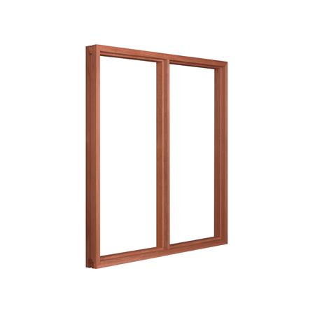 วงกบหน้าต่างไม้เบญจพรรณ 2 ช่อง VK 100x100 ซม. สีธรรมชาติ_1