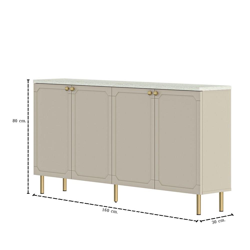 ตู้เตี้ย SB FURNITURE AELINA 19243216 160 ซม. สีครีม