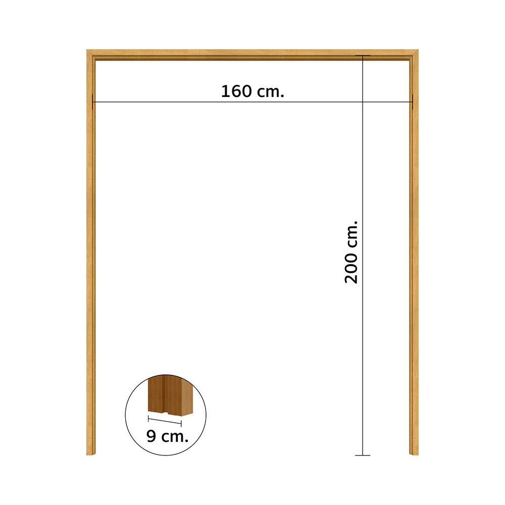 วงกบประตูไม้กาเปอร์บานคู่ VK SL0724 160x200 ซม. สีธรรมชาติ