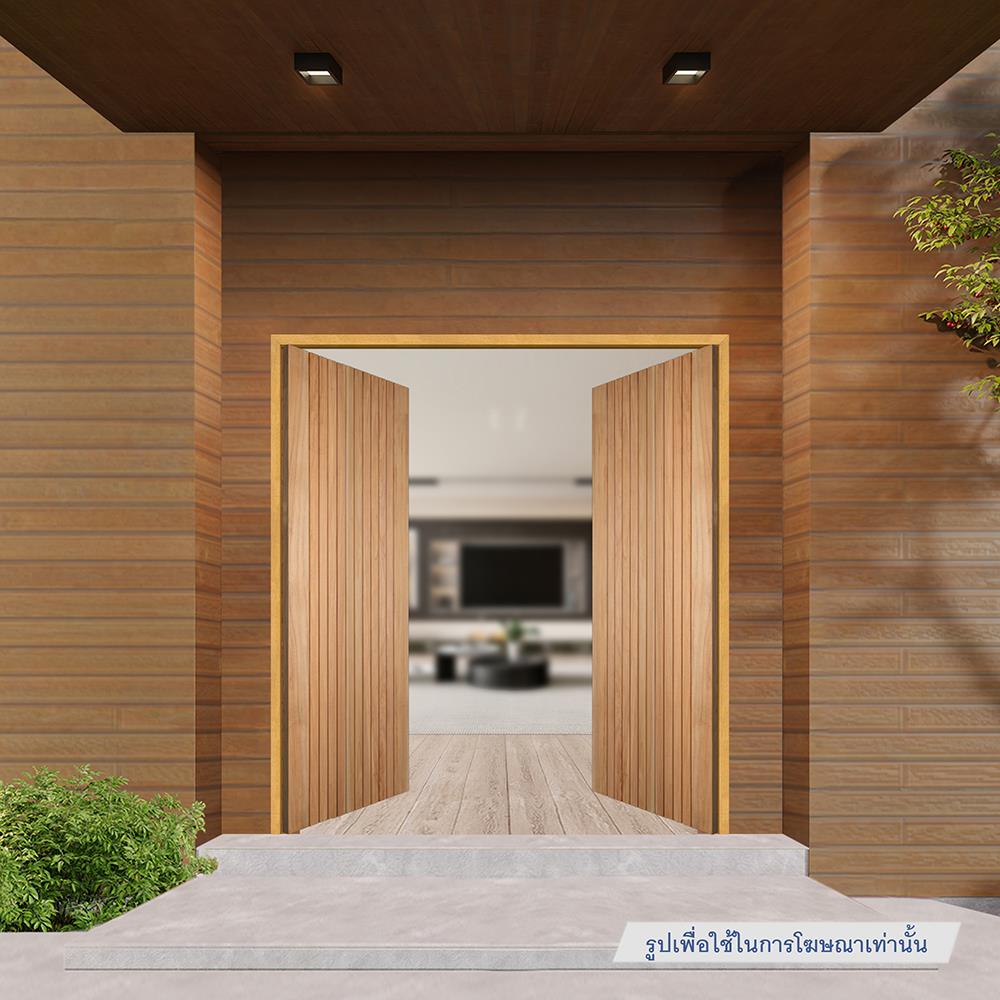 วงกบประตูไม้กาเปอร์บานคู่ VK SL0724 180x200 ซม. สีธรรมชาติ