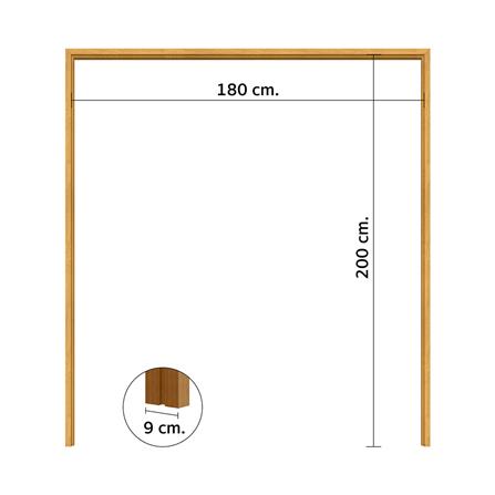 วงกบประตูไม้กาเปอร์บานคู่ VK SL0724 180x200 ซม. สีธรรมชาติ_3