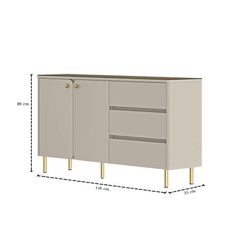 ตู้เตี้ย SB FURNITURE LIRENA 19243102 146 ซม. สีครีม_8