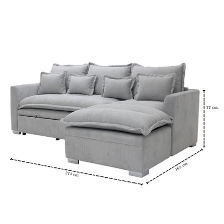 โซฟาเข้ามุมขวา SB FURNITURE TALIA PLUS 19236411 สีเทา_6