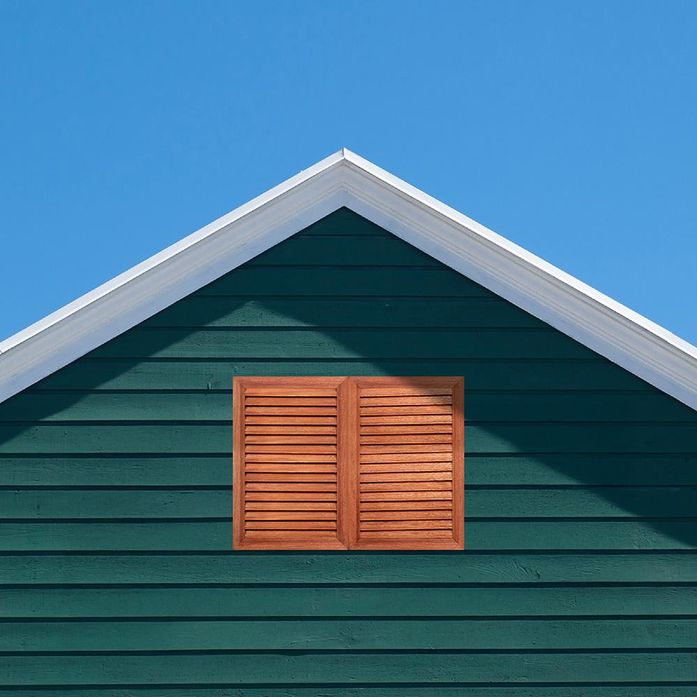 เกล็ดจั่วไม้ระบายอากาศแนวตั้ง (บานคู่) VK 80x60 ซม. สีธรรมชาติ