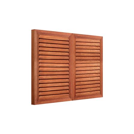 เกล็ดจั่วไม้ระบายอากาศแนวตั้ง (บานคู่) VK 80x60 ซม. สีธรรมชาติ_1