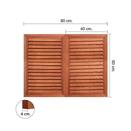 เกล็ดจั่วไม้ระบายอากาศแนวตั้ง (บานคู่) VK 80x60 ซม. สีธรรมชาติ_3