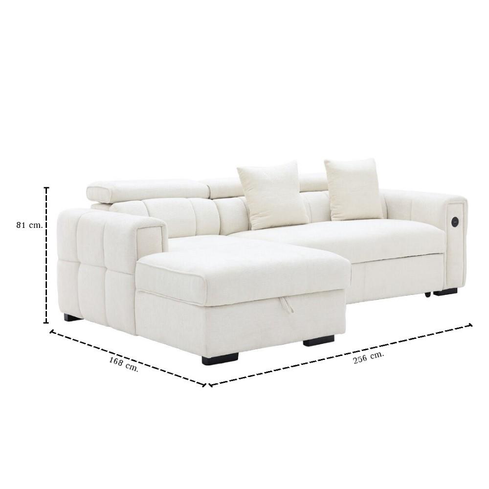 โซฟาเข้ามุมซ้าย SB FURNITURE CARNELL 19243065 สีขาว