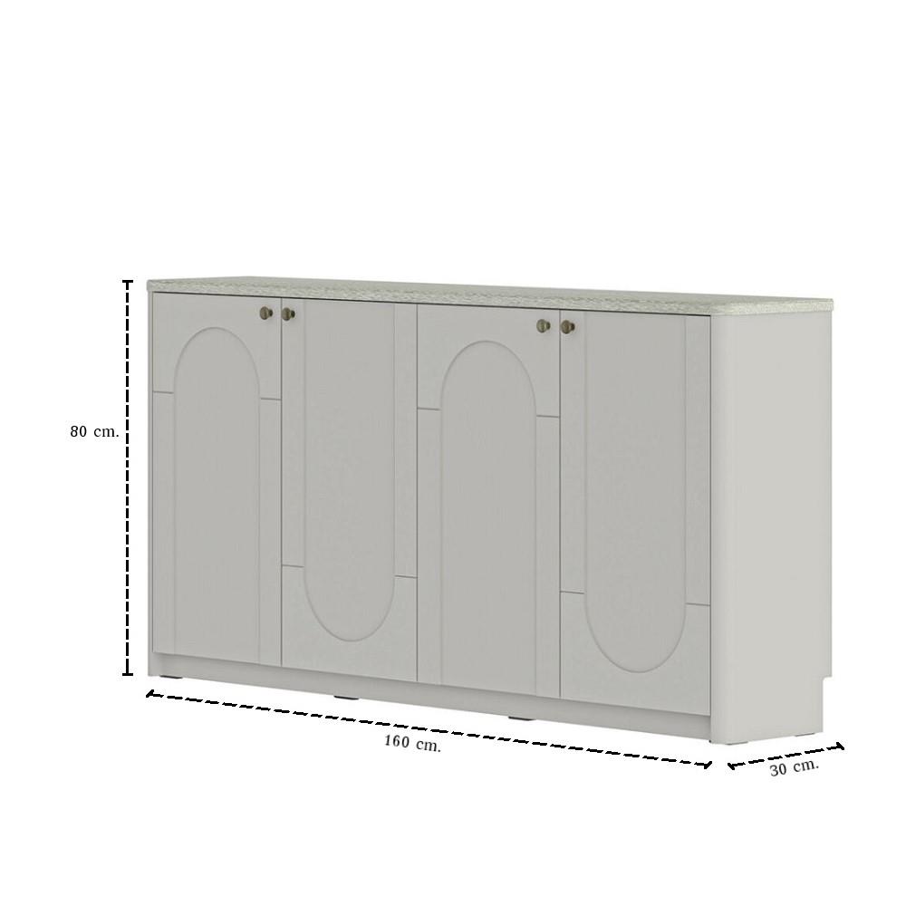 ตู้เตี้ย SB FURNITURE CLOUDIA 19243101 160 ซม. สีเทาอ่อน