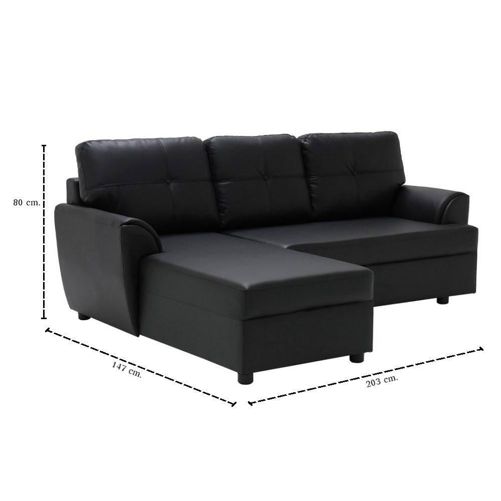 โซฟาเข้ามุมซ้าย KONCEPT RIOWA 19229210 สีดำ