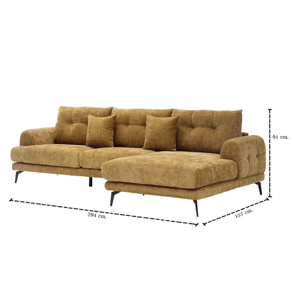 โซฟาเข้ามุมขวา SB FURNITURE CHALMA 19243068 สีน้ำตาลอ่อน