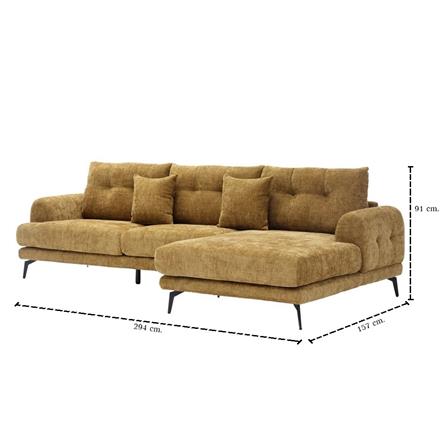 โซฟาเข้ามุมขวา SB FURNITURE CHALMA 19243068 สีน้ำตาลอ่อน_4