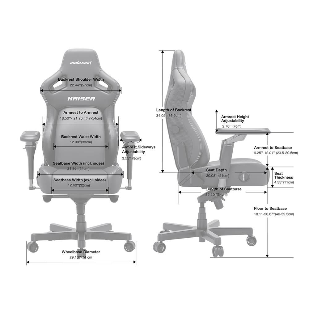 เก้าอี้เกมมิ่ง ANDA SEAT KAISER 4 6D XL PVC สีขาว