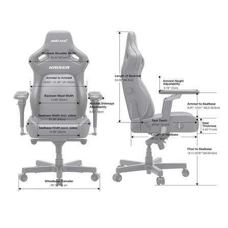 เก้าอี้เกมมิ่ง ANDA SEAT KAISER 4 6D XL PVC สีน้ำตาล_4