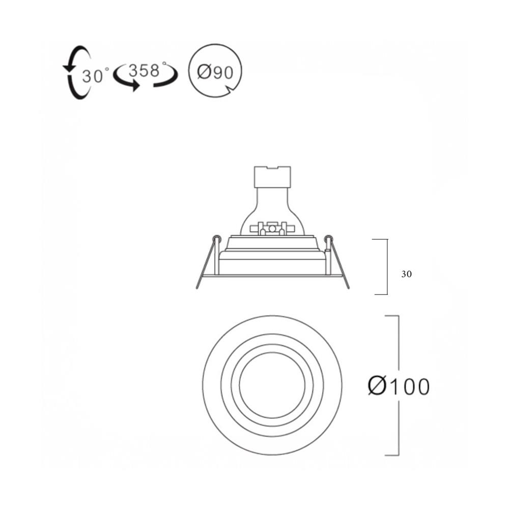 ดาวน์ไลท์ L&E HG 24-04738 3.5 นิ้ว ทรงกลม
