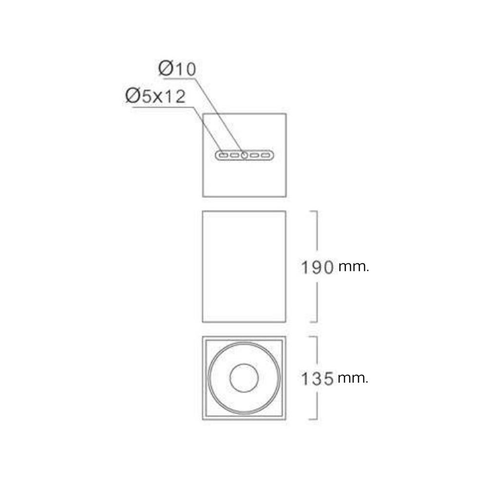 ดาวน์ไลท์ LUMAX 25-01928 5 นิ้ว สีขาว เหลี่ยม