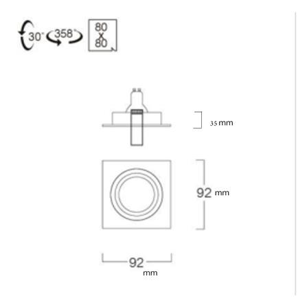 ดาวน์ไลท์ LUMAX HG 24-05227 3 นิ้ว สีดำ เหลี่ยม_5