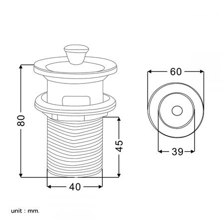 สะดืออ่างล้างหน้าดึงล็อก RASLAND K1111-K1515_5