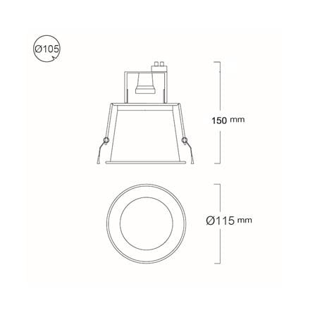ดาวน์ไลท์ L&E 22-03114 4 นิ้ว สีขาว กลม_4