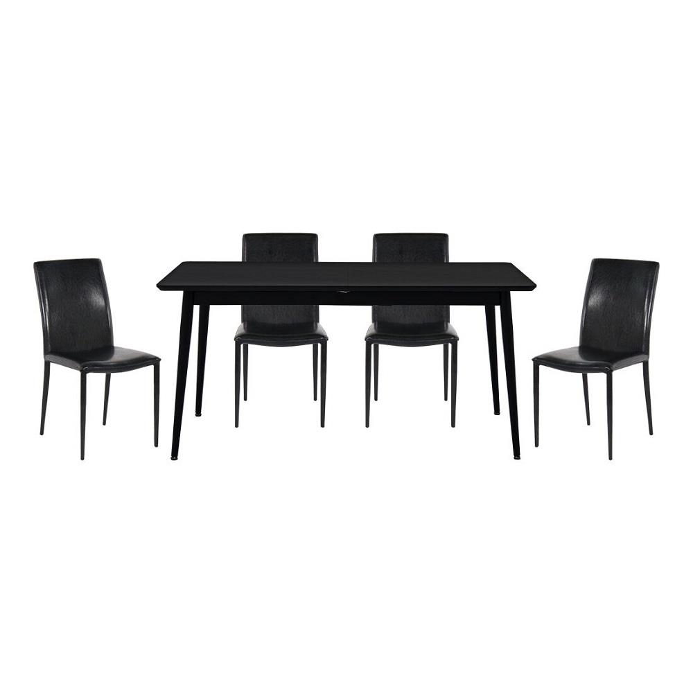 ชุดโต๊ะทานข้าว 4 ที่นั่ง SB FURNITURE MINIRA & ALADIN 59064061 สีดำ