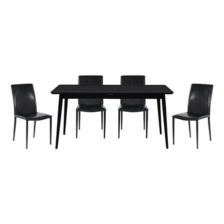 ชุดโต๊ะทานข้าว 4 ที่นั่ง SB FURNITURE MINIRA & ALADIN 59064061 สีดำ_0