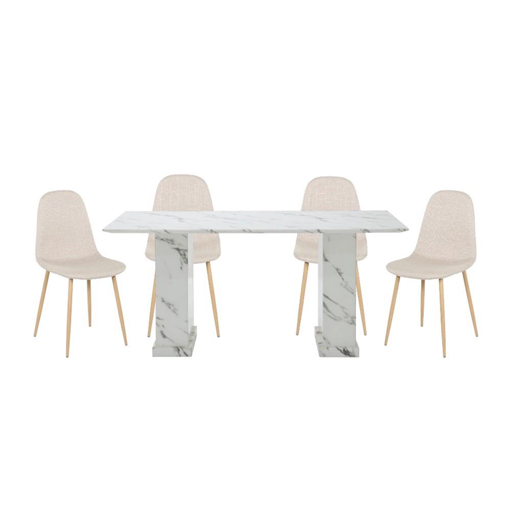 ชุดโต๊ะทานข้าว 4 ที่นั่ง SB FURNITURE BASHA & LASTA 59063632 สีขาว