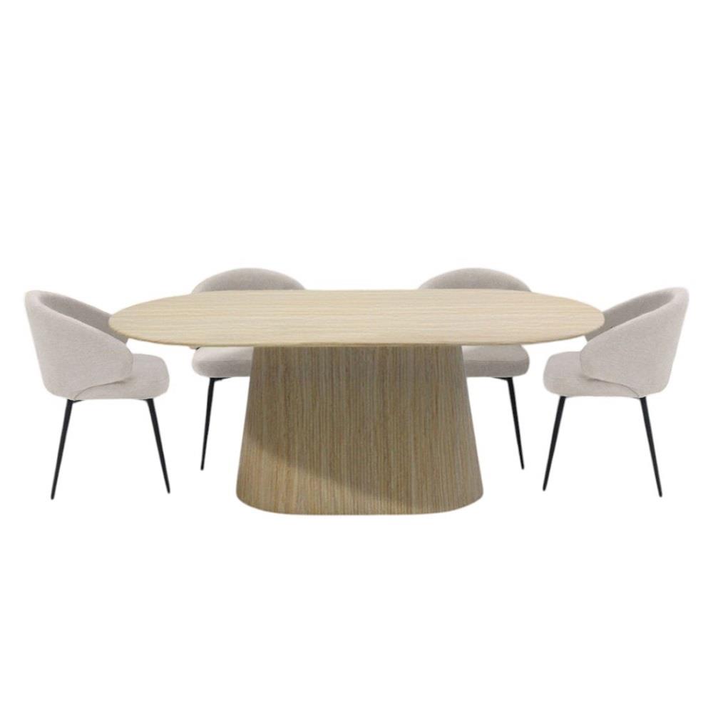 ชุดโต๊ะทานข้าว 4 ที่นั่ง SB FURNITURE HADAYLY & HYPS 59062563 สีครีม