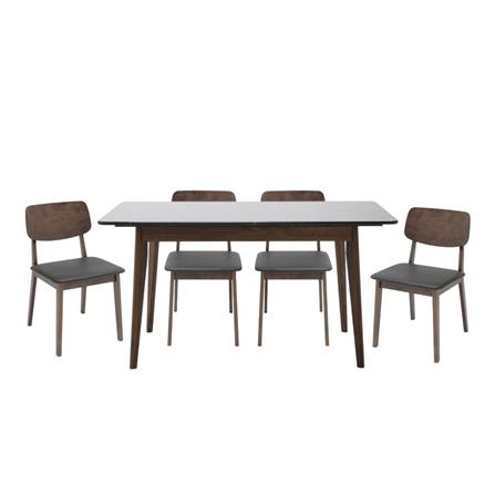 ชุดโต๊ะทานข้าว 4 ที่นั่ง SB FURNITURE FREDRIC & MAYDA 59063315 สีดำ_0