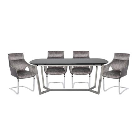 ชุดโต๊ะทานข้าว 4 ที่นั่ง SB FURNITURE AVENTE & YAKKA 59056694 สีดำ_0