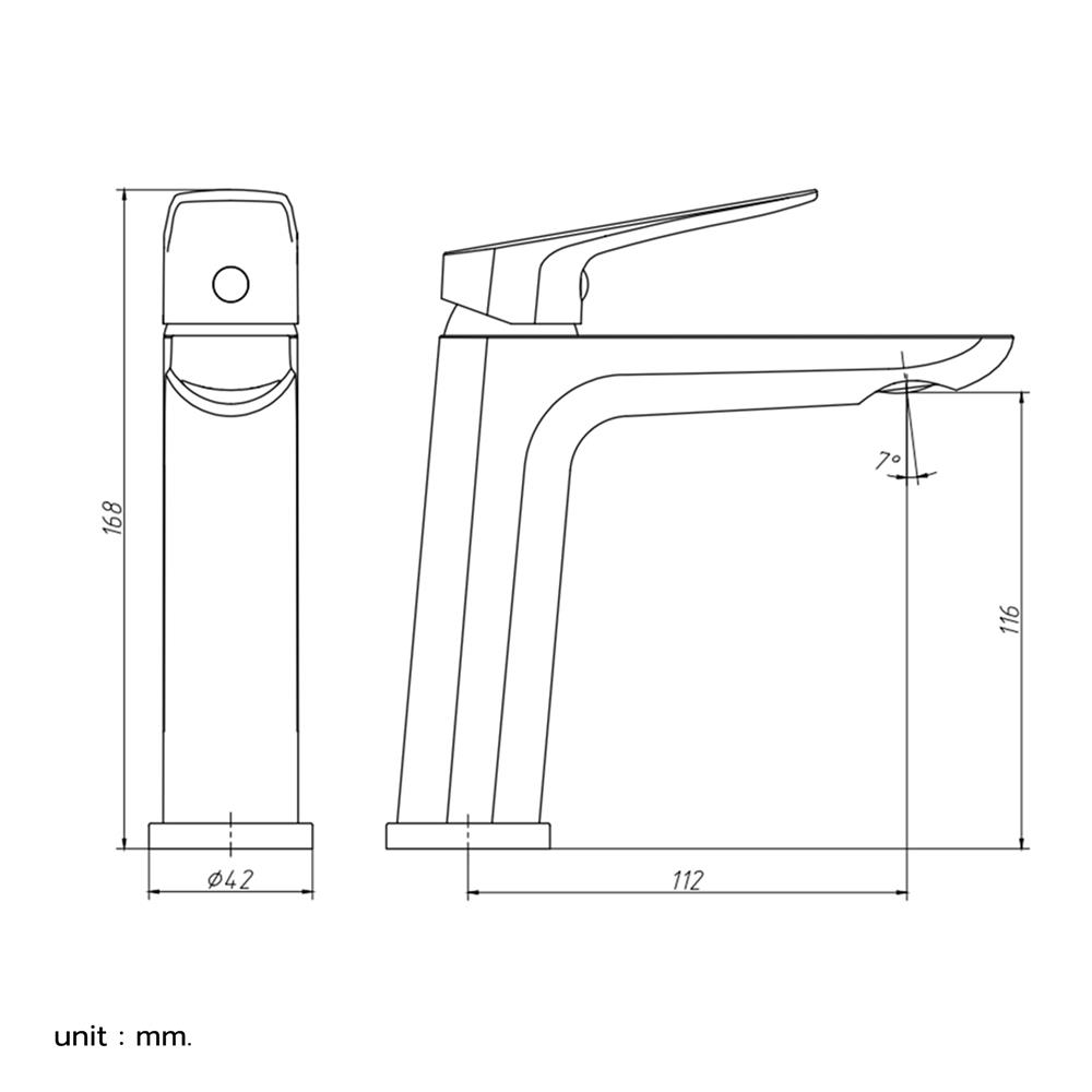 ก๊อกอ่างล้างหน้าเดี่ยว NOVABATH NVB-CT138 สีโครม