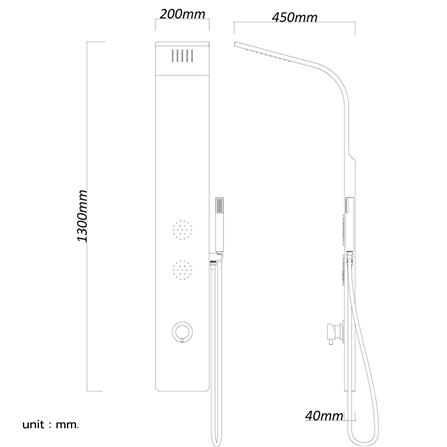 ชุดผนังนวดฝักบัว NOVABATH NVB-SPA018 สีดำ_2