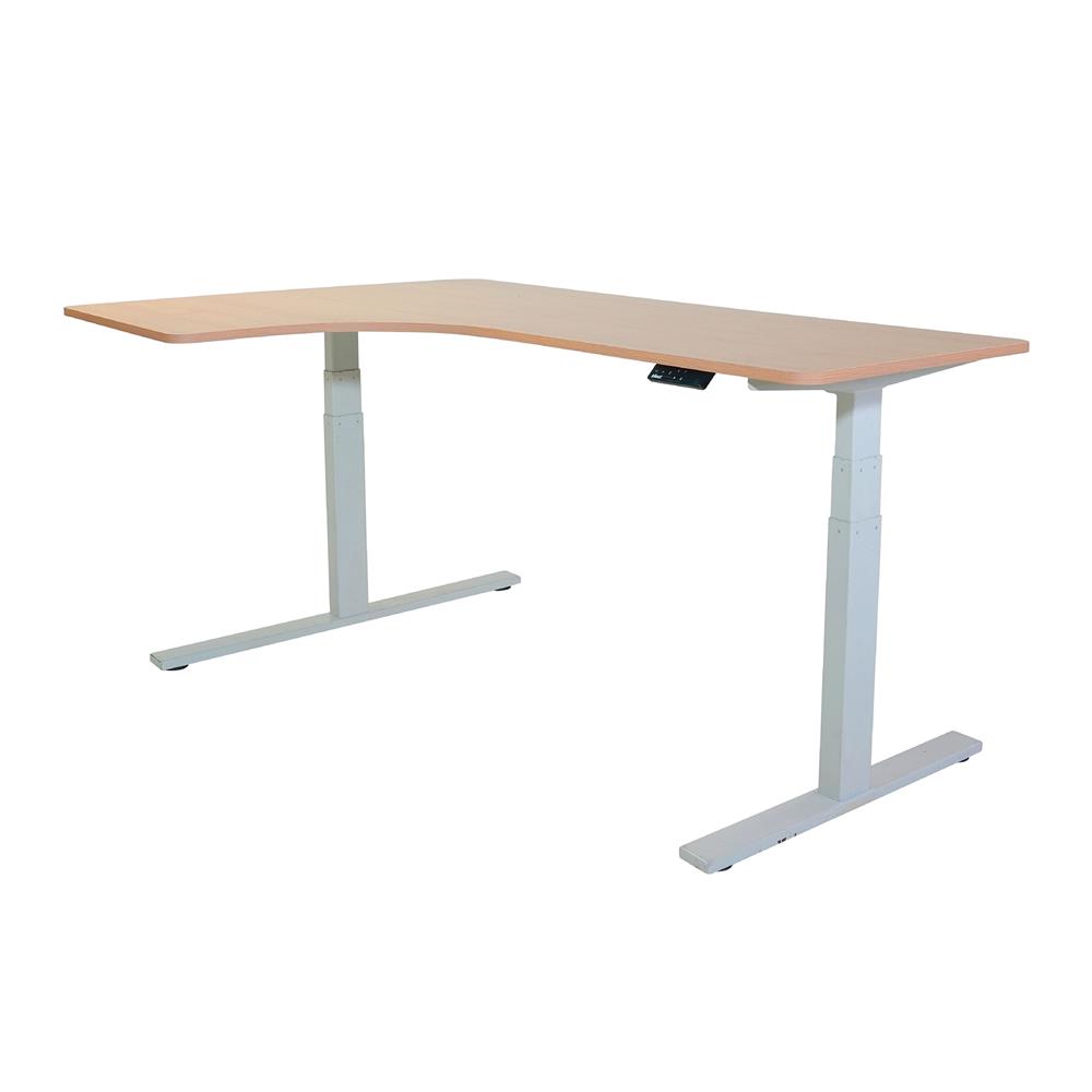 โต๊ะปรับระดับไฟฟ้า BEWELL TBS02 TOP09 180 ซม. สีขาว/น้ำตาล