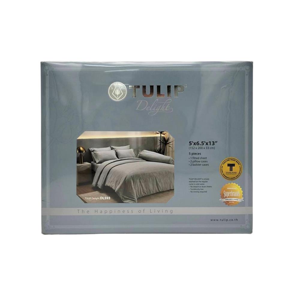 ชุดผ้าปูที่นอน 5 ฟุต (ชุด 5 ชิ้น)  TULIP DELIGHT 60057-DL593