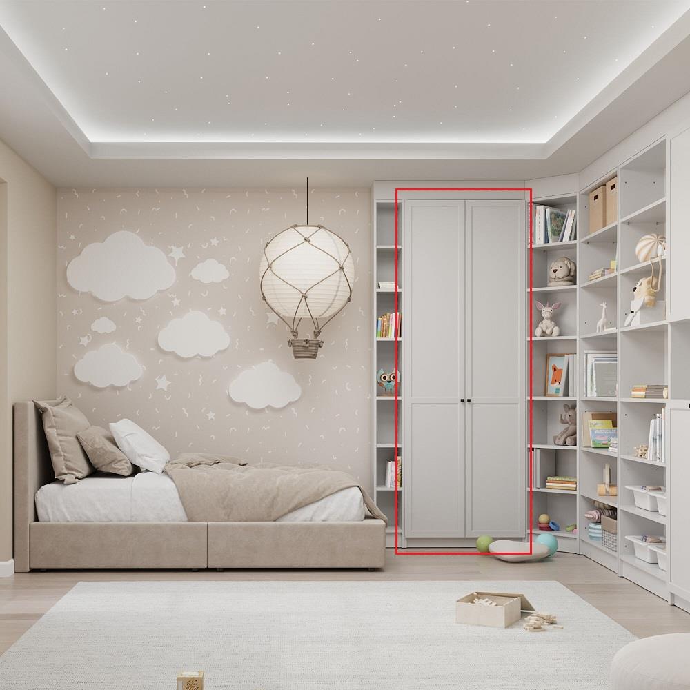 ตู้สูง 2 บานเปิด SB FURNITURE TRIXX 19247534 80 ซม. สีขาว